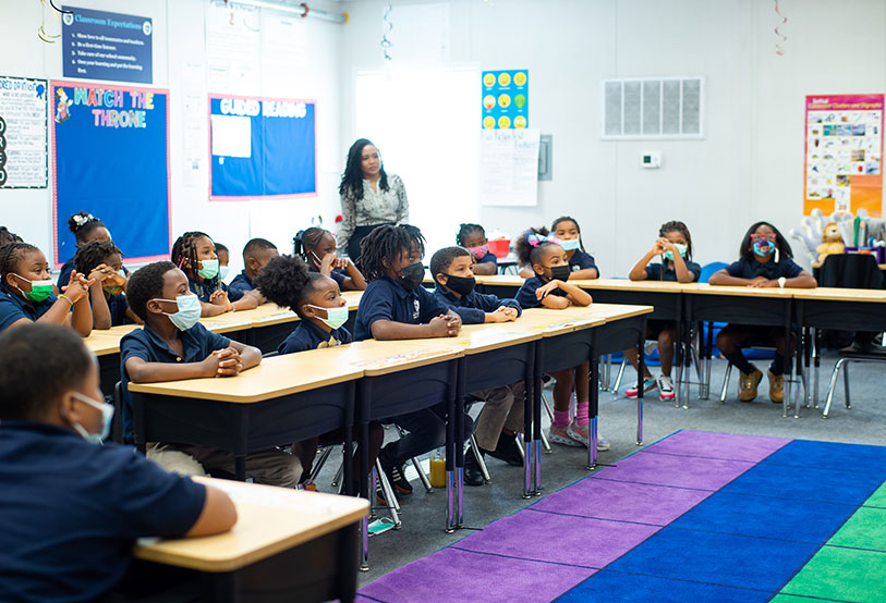 teacher and students in classroom